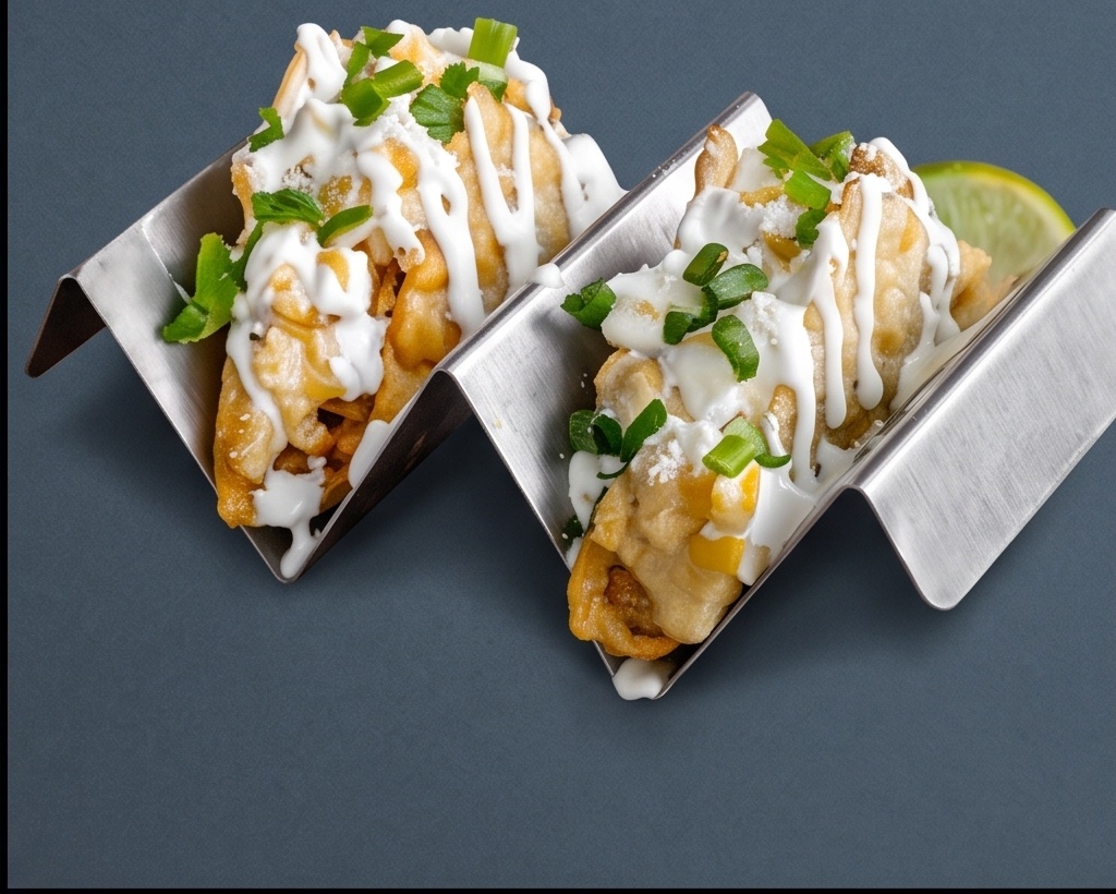 Chicken Elote Wonton Taco